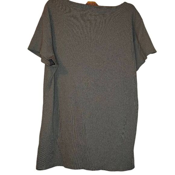 No Boundaries Grey Ribbed V-Neck Tee - Picture 4 of 4